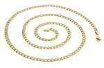 The Diamond Deal Mens Solid TwoTone 14K Yellow Gold Shiny Diamond-Cut Cuban Comfort Curb Chain Bracelet For men with Lobster-Claw Clasp (7" or 8.5 inch)