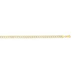 The Diamond Deal Mens Solid TwoTone 14K Yellow Gold Shiny Diamond-Cut Cuban Comfort Curb Chain Bracelet For men with Lobster-Claw Clasp (7" or 8.5 inch)