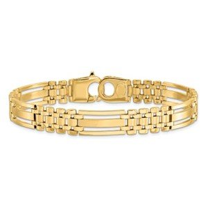 IceCarats 14K Solid Yellow Gold 8.75 inch Mens Link Chain Bracelet, Small, Yellow Gold, no gemstone