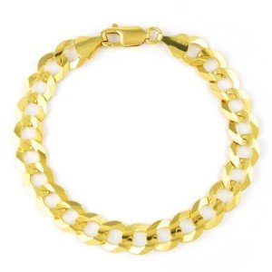 Nuragold 14k Yellow Gold 10mm Solid Cuban Curb Link Chain Bracelet, Mens Jewelry Lobster Clasp 8" 8.5" 9", Metal, false