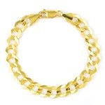 Nuragold 14k Yellow Gold 10mm Solid Cuban Curb Link Chain Bracelet, Mens Jewelry Lobster Clasp 8" 8.5" 9", Metal, false