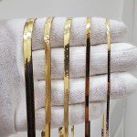 14K SOLID Yellow Gold 3mm or 4mm or 5mm or 6mm Shiny Imperial Herringbone Chain Necklace or Bracelet for Pendants and Charms with Lobster-Claw Clasp for Women Men(7", 8", 16", 18", 20" or 24 inch), Gold