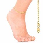 14K SOLID REAL Yellow SOLID Gold 1.7mm Or 3.2mm Or 4.5mm or 6.3mm Shiny Mariner Bracelet Bangle or Foot Anklet for Pendants and For Men and Women with Lobster-Claw Clasp ( 7" 8" 8.5" or 10 inch), Gold