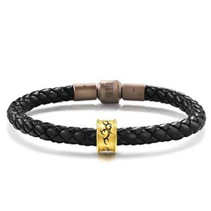 CHOW SANG SANG 999 24K Solid Gold Flying Dragon Tattoo Noir Charm Bracelet for Men & Women 86641C, 5.7', (19 CM), Metal