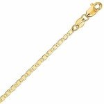 14K SOLID REAL Yellow SOLID Gold 1.7mm Or 3.2mm Or 4.5mm or 6.3mm Shiny Mariner Bracelet Bangle or Foot Anklet for Pendants and For Men and Women with Lobster-Claw Clasp ( 7" 8" 8.5" or 10 inch), Gold