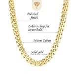 The Diamond Deal Mens SOLID 14K Yellow Gold 4mm,5mm,6mm,7mm,8.25mm Shiny Miami Cuban Link Chain Necklace For men for Pendants Or Mens Bracelet with Secure Box-Lock Clasp(8.5",9", 22", 24", or 26”)