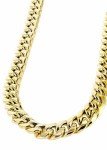 The Diamond Deal Mens SOLID 14K Yellow Gold 4mm,5mm,6mm,7mm,8.25mm Shiny Miami Cuban Link Chain Necklace For men for Pendants Or Mens Bracelet with Secure Box-Lock Clasp(8.5",9", 22", 24", or 26”)
