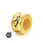 CHOW SANG SANG 999 24K Solid Gold Flying Dragon Tattoo Noir Charm Bracelet for Men & Women 86641C, 5.7', (19 CM), Metal