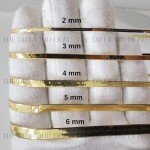 14K SOLID Yellow Gold 3mm or 4mm or 5mm or 6mm Shiny Imperial Herringbone Chain Necklace or Bracelet for Pendants and Charms with Lobster-Claw Clasp for Women Men(7", 8", 16", 18", 20" or 24 inch),