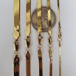 14K SOLID Yellow Gold 3mm or 4mm or 5mm or 6mm Shiny Imperial Herringbone Chain Necklace or Bracelet for Pendants and Charms with Lobster-Claw Clasp for Women Men(7", 8", 16", 18", 20" or 24 inch)