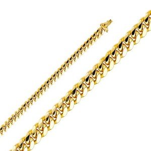 14k Yellow Gold Solid Men's 6.5mm Miami Cuban Curb Chain Bracelet - 8.5"