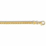 14k REAL Yellow Gold 6.4mm Shiny Diamond-Cut Square Franco Chain Necklace Or Bracelet for Pendants and Charms with Lobster-Claw Clasp (9", 24" or 26 inch) Mens Solid Franco Chains Jewelry, 9 Inches, Metal
