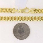 14k REAL Yellow Gold 6.4mm Shiny Diamond-Cut Square Franco Chain Necklace Or Bracelet for Pendants and Charms with Lobster-Claw Clasp (9", 24" or 26 inch) Mens Solid Franco Chains Jewelry, 9 Inches, Metal