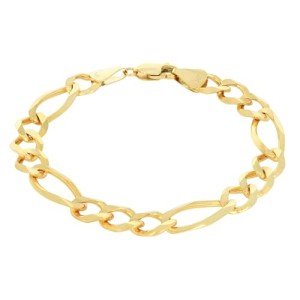 Nuragold 14k Yellow Gold 8.5mm Solid Figaro Chain Link Bracelet, Mens Jewelry 8" 8.5" 9", Metal, false,