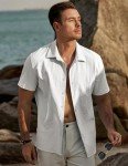 Men’s Short Sleeve Seersucker Button-Up Shirt