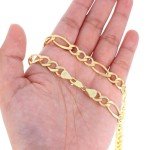 Nuragold 14k Yellow Gold 8.5mm Solid Figaro Chain Link Bracelet, Mens Jewelry 8" 8.5" 9", Metal, false,