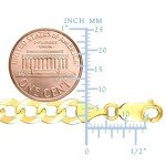 TheDiamondDeal Mens Solid 14K Yellow Gold 7.00mm Shiny Cuban Comfort Curb Cuban Chain Necklace For men for Pendants Or Bracelet with Lobster-Claw Clasp (8.5", 20", 22", 24", or 26 inch)