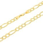 Nuragold 14k Yellow Gold 8.5mm Solid Figaro Chain Link Bracelet, Mens Jewelry 8" 8.5" 9", Metal, false,