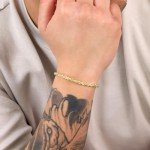 Nuragold 14k Yellow Gold 4mm Solid Rope Chain Diamond Cut Bracelet, Mens Jewelry Lobster Clasp 8" 8.5" 9", Metal, false