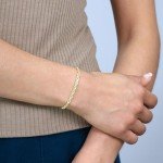 Nuragold 14k Yellow Gold 4mm Solid Rope Chain Diamond Cut Bracelet, Mens Jewelry Lobster Clasp 8" 8.5" 9", Metal, false