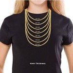 10K SOLID Yellow Gold 2.50mm Shiny Diamond-Cut Solid Rope Chain Necklace for Pendants and Charms and Bracelet with Lobster-Claw Clasp Mens and women’s Rope Chains (7, 8. 9, 16", 18", 20",22" 24" 30")