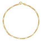 14k SOLID Yellow Or White Gold 6.0mm Diamond-Cut Alternate Classic Mens Figaro Chain Necklace Or Bracelet/Foot Anklet for Pendants and Charms with Lobster-Claw Clasp (7", 8.5",18",20",22", 24"30”)