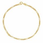 14k SOLID Yellow Or White Gold 6.0mm Diamond-Cut Alternate Classic Mens Figaro Chain Necklace Or Bracelet/Foot Anklet for Pendants and Charms with Lobster-Claw Clasp (7", 8.5",18",20",22", 24"30”)