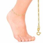 14k SOLID Yellow Or White Gold 6.0mm Diamond-Cut Alternate Classic Mens Figaro Chain Necklace Or Bracelet/Foot Anklet for Pendants and Charms with Lobster-Claw Clasp (7", 8.5",18",20",22", 24"30”)