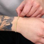 Nuragold 14k Yellow Gold 3mm Solid Rope Chain Diamond Cut Bracelet, Mens Womens Lobster Clasp 7" 7.5" 8" 8.5" 9", 8 inches, Metal, false