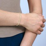 Nuragold 14k Yellow Gold 3mm Solid Rope Chain Diamond Cut Bracelet, Mens Womens Lobster Clasp 7" 7.5" 8" 8.5" 9", 8 inches, Metal, false