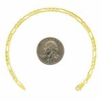 14k SOLID Yellow Or White Gold 4.5mm Diamond-Cut Alternate Classic Mens Figaro Chain Necklace Or Bracelet/Foot Anklet for Pendants and Charms with Lobster-Claw Clasp (7", 8",18",20",22",24" 30”)