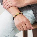 Chow Sang Sang Cultural Blessing 999 24K Solid Gold Pixiu with 15 Black Chalcedony Beads Beaded Bracelet for Men 91338B | Size 6 (Wrist Size:14-15 CM)
