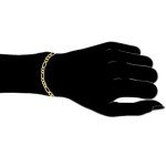 14k SOLID Yellow Or White Gold 4.5mm Diamond-Cut Alternate Classic Mens Figaro Chain Necklace Or Bracelet/Foot Anklet for Pendants and Charms with Lobster-Claw Clasp (7", 8",18",20",22",24" 30”)