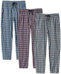 MoFiz Men's Pajama Bottoms Sleep Pants Comfy Cotton Pj Pants With Pockets 3 Pack M