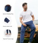 DAVID ARCHY Men's 2 Pack Soft Cotton Pajama Pants Lounge Wear Long PJs Bottoms (Iron Gate+Moonlight Blue,L)