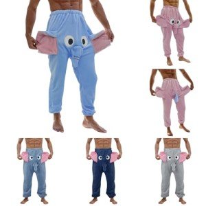Elephant Pajama Pants for Men Cartoon Funny Novelty Sleepwear Cute Animal Trunk Pajama Bottoms Soft Fleece Sleepwear