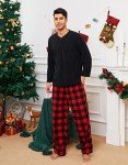 U2SKIIN Mens Pajama Pants Fleece with Pockets Soft Plaid Lounge PJ Bottoms for Men Microfleece(Buffalo Plaid-Red, L)