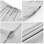 U2SKIIN Mens 100% Cotton Pajama Pants, Lightweight Soft Lounge Pant with Pockets Sleep Pj Bottoms for Men(Light Grey Mel, L)