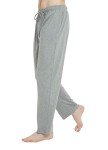 U2SKIIN Mens 100% Cotton Pajama Pants, Lightweight Soft Lounge Pant with Pockets Sleep Pj Bottoms for Men(Light Grey Mel, L)