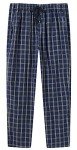 MoFiz Men's Pajama Pants Sleep Wear Cotton Lounge Drawstring House PJ's Bottom Pants 3pack Comfortable 2-Pockets(H-Plaid,L)