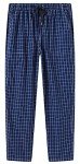 MoFiz Men's Pajama Pants Sleep Wear Cotton Lounge Drawstring House PJ's Bottom Pants 3pack Comfortable 2-Pockets(H-Plaid,L)