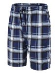 MoFiz Men's Plaid Pajama Shorts Soft Sleep Shorts Stretchy Lounge Shorts Lightweight Night Short Summer Sleepwear Pj Bottoms with Pockets 2 Pack XL