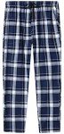MoFiz Men's Pyjama Pants Plaid Cotton Sleep Lounge Pants Button Fly Pajama Bottoms Christmas Fleece Pj Pants Warm Pyjama Homme Coton With Pockets S