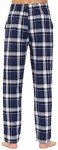 MoFiz Men's Pyjama Pants Plaid Cotton Sleep Lounge Pants Button Fly Pajama Bottoms Christmas Fleece Pj Pants Warm Pyjama Homme Coton With Pockets S