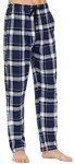 MoFiz Men's Pyjama Pants Plaid Cotton Sleep Lounge Pants Button Fly Pajama Bottoms Christmas Fleece Pj Pants Warm Pyjama Homme Coton With Pockets S