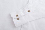 Men's Long Sleeve Collarless Oxford Shirt - White