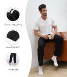 DAVID ARCHY Men's Soft Cotton Pajama Bottom Comfy Knit Pajama Long John Lounge Sleep Pants for Men 2 Pack (Navy Blue+Black, M)