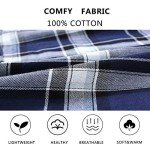 MoFiz Men's Pyjama Pants Plaid Cotton Sleep Lounge Pants Button Fly Pajama Bottoms Christmas Fleece Pj Pants Warm Pyjama Homme Coton With Pockets S