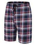 MoFiz Men's Plaid Pajama Shorts Soft Sleep Shorts Stretchy Lounge Shorts Lightweight Night Short Summer Sleepwear Pj Bottoms with Pockets 3 Pack L