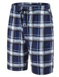 MoFiz Men's Plaid Pajama Shorts Soft Sleep Shorts Stretchy Lounge Shorts Lightweight Night Short Summer Sleepwear Pj Bottoms with Pockets 3 Pack L